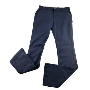 Old Navy Boy's Navy Blue Bootcut Chino Uniform Pants Adjustable Waist Stretch 16